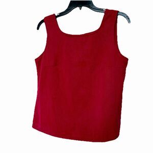 Double D Ranch Tank Top Womens Sm Red Sleeveless Western Boho Summer Boxy